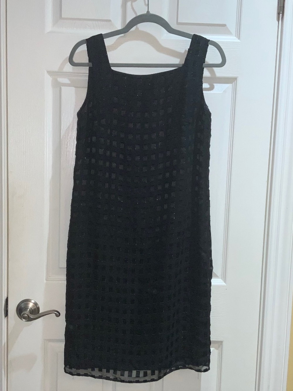 Lavande black chiffon overlay dress Sz 8 sleeveless lined back zip vintage